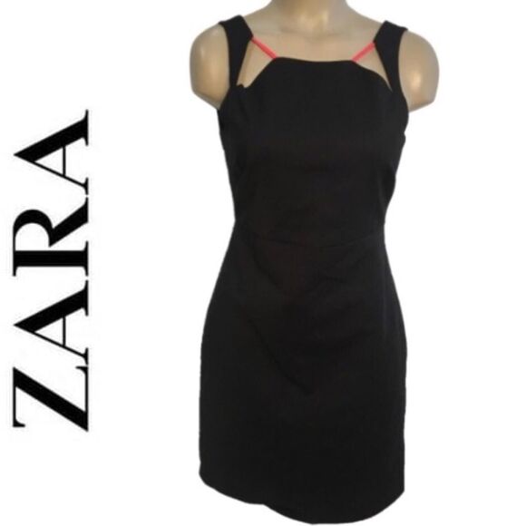 Zara Trafaluc Black Strappy Sleeveless Cutout Shoulder Mini Dress L - Picture 10 of 10